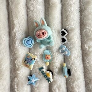Blue Labubu Pin Set for Crocs